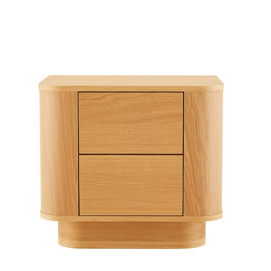 New Drawer NAVAN Table de chevet 2 tiroirs en bois