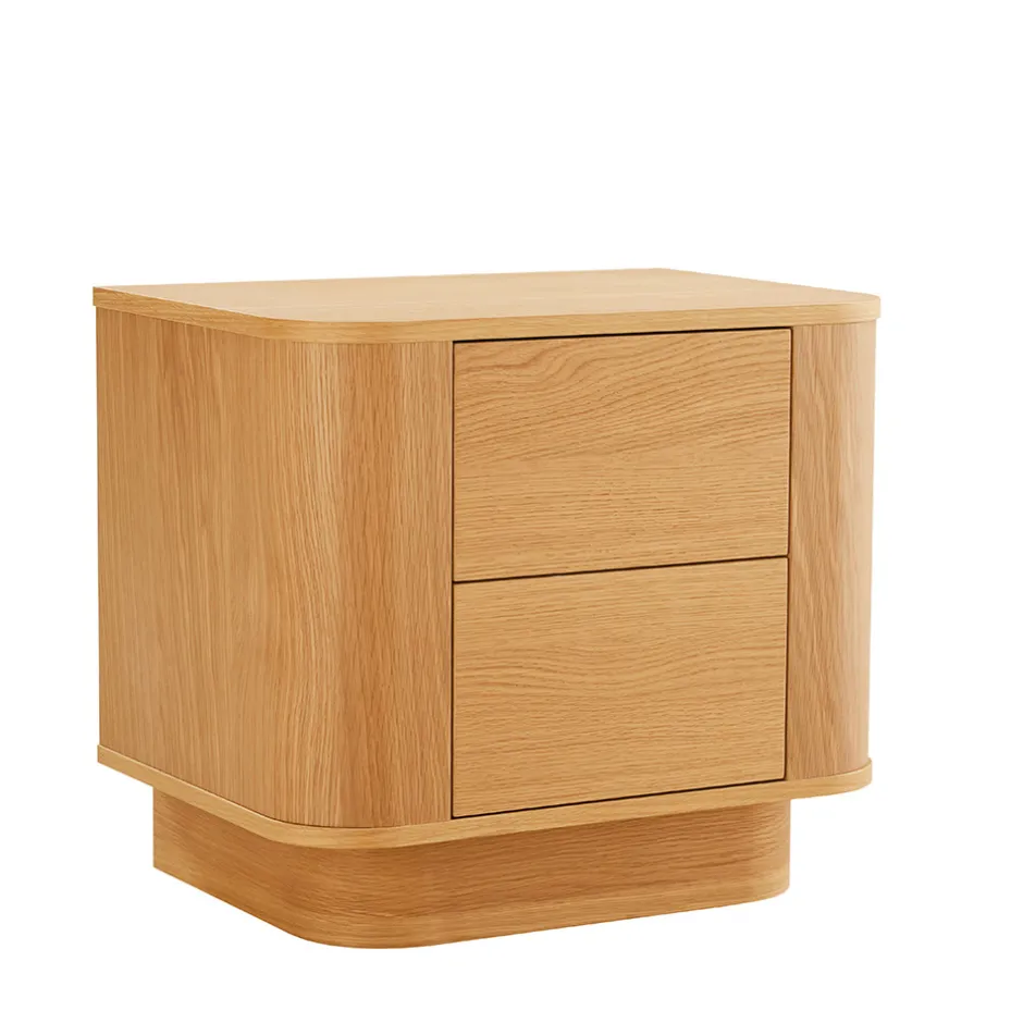 New Drawer NAVAN Table de chevet 2 tiroirs en bois