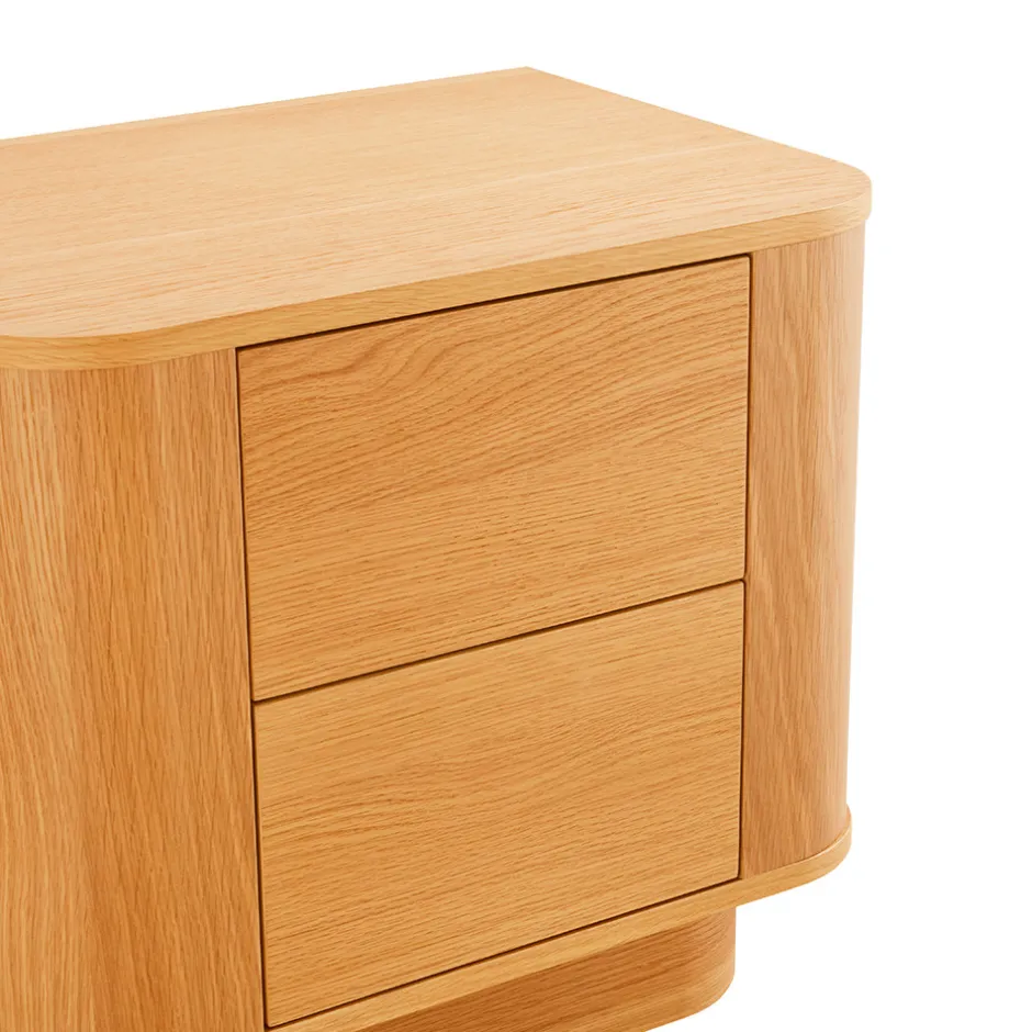 New Drawer NAVAN Table de chevet 2 tiroirs en bois