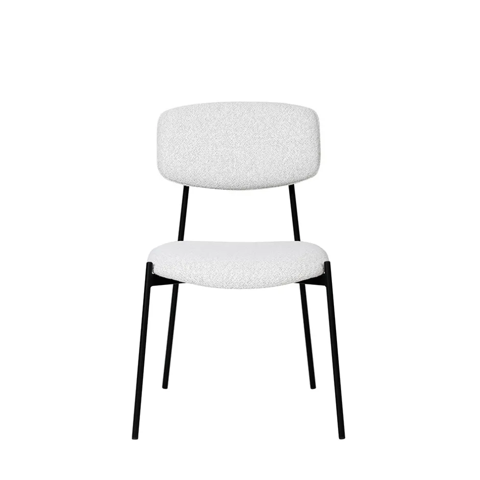 Discount Drawer NELLY Lot de 2 chaises en tissu bouclette et métal