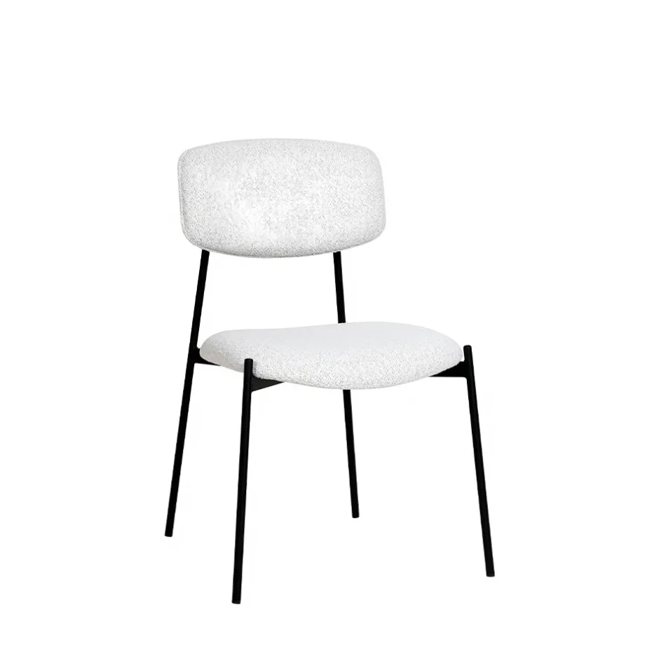 Discount Drawer NELLY Lot de 2 chaises en tissu bouclette et métal