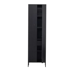 Clearance Woood NEW GRAVURE Colonne de rangement en bois 2 portes 1 tiroir H210cm