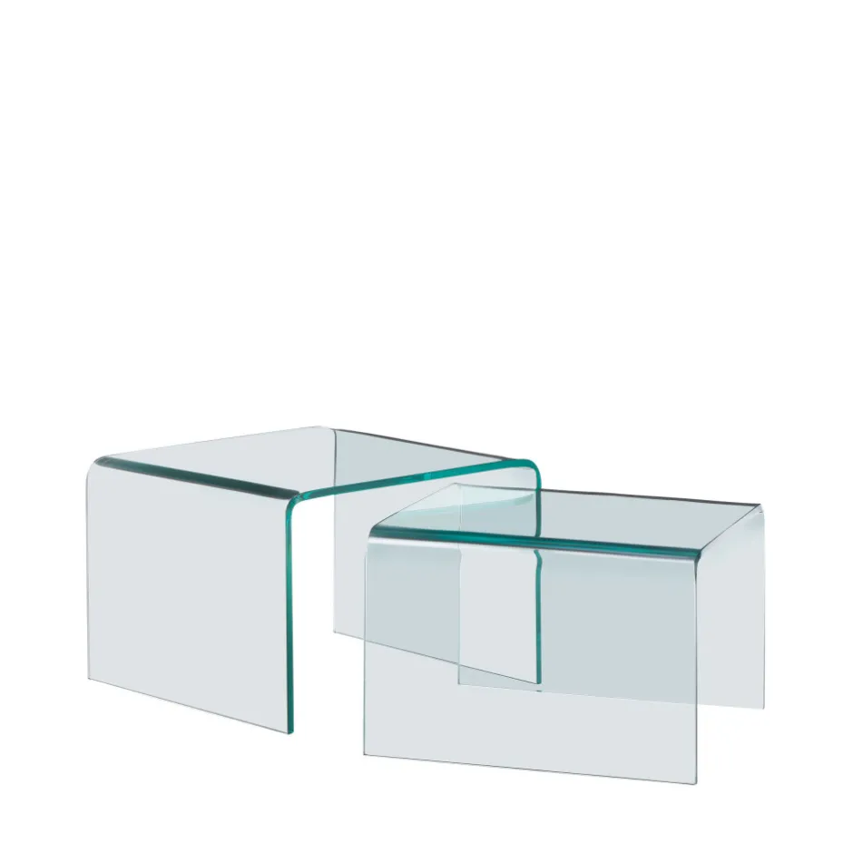 Clearance Drawer NIDO Lot de 2 tables basses gigognes en verre