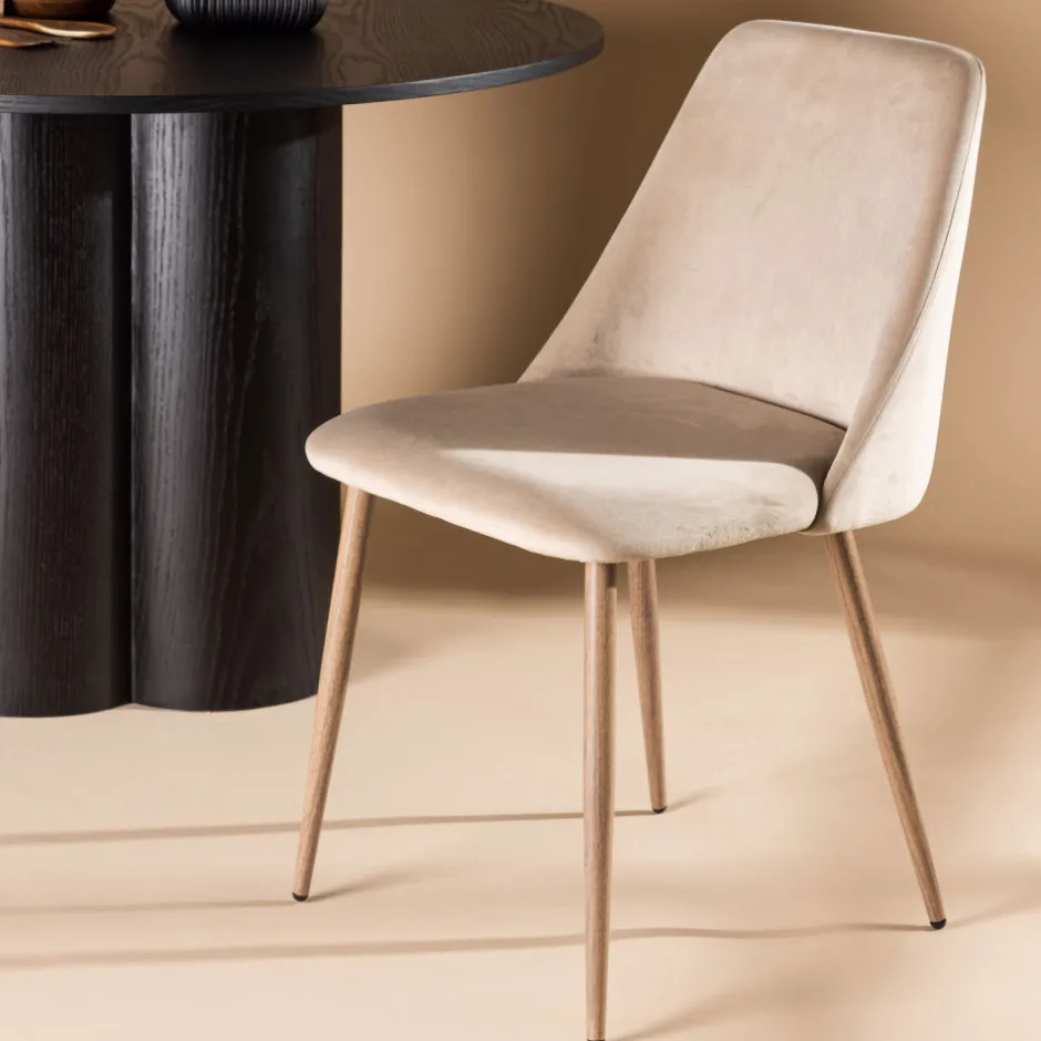 Outlet Venture Home NIGHT Lot de 2 chaises en velours et métal