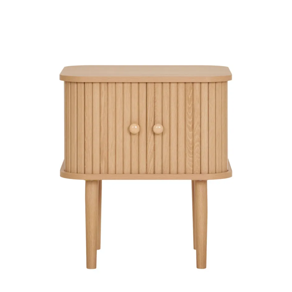 New House Nordic NIKKO Table de chevet 2 portes coulissantes en bois