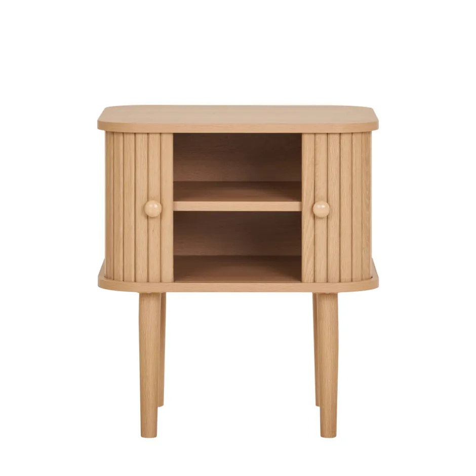 New House Nordic NIKKO Table de chevet 2 portes coulissantes en bois
