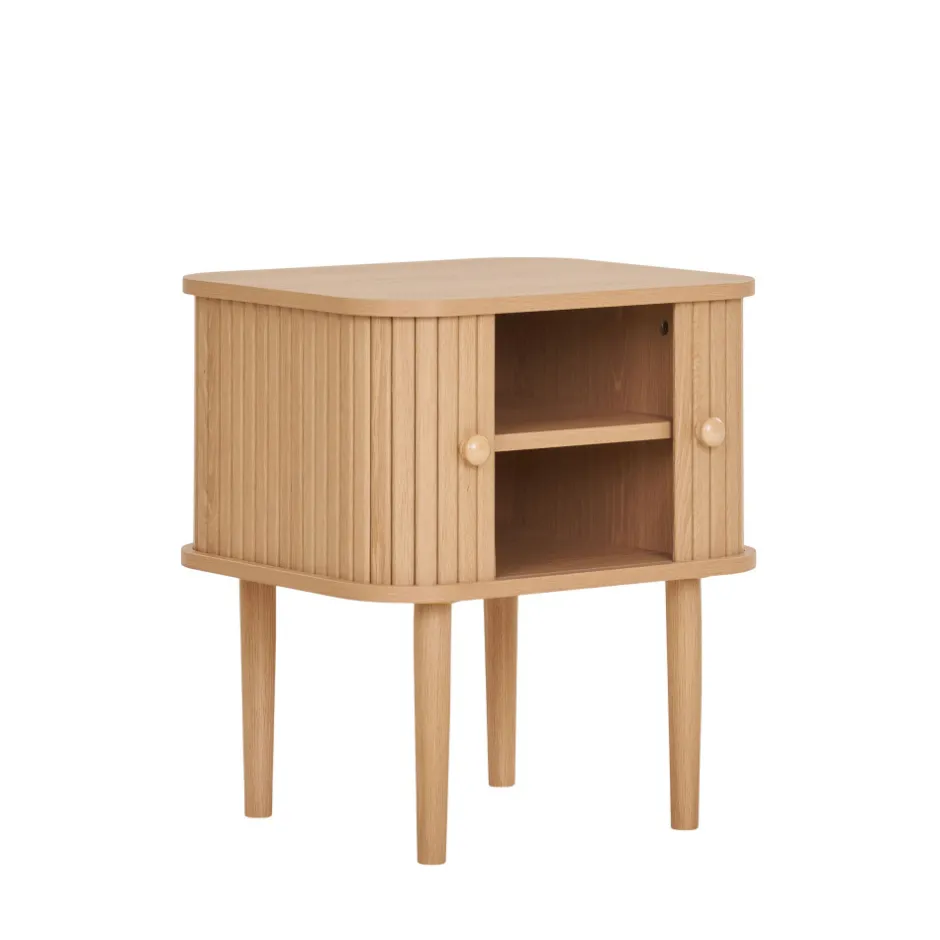 New House Nordic NIKKO Table de chevet 2 portes coulissantes en bois
