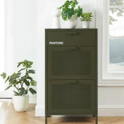 Outlet Pantone NINO Meuble à chaussures 2 portes 1 tiroir en métal L55cm