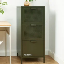 Pantone NINO Petit meuble de rangement 3 tiroirs en métal H105cm