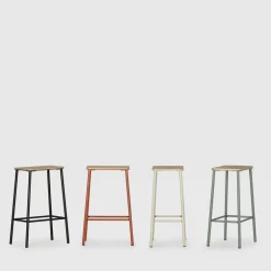 Best No name NOKI Lot de 2 tabourets de bar en bois et métal H65cm
