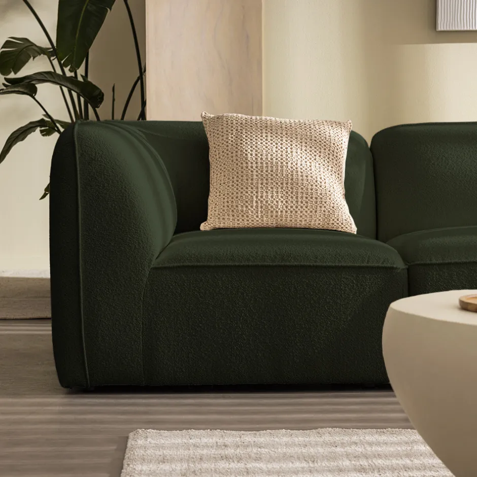 Online Drawer NOOR Chauffeuse pour canapé modulable en tissu bouclette