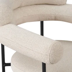 Clearance Drawer NORI Lot de 2 fauteuils de table en tissu bouclette et métal