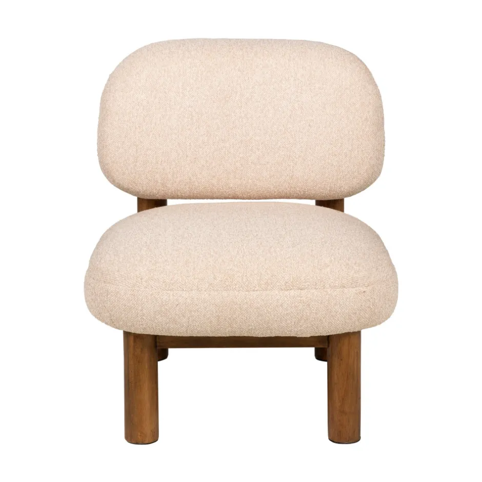 Outlet Drawer NUBO Fauteuil en tissu bouclette et bois