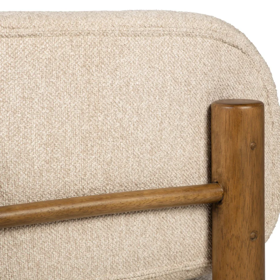 Outlet Drawer NUBO Fauteuil en tissu bouclette et bois