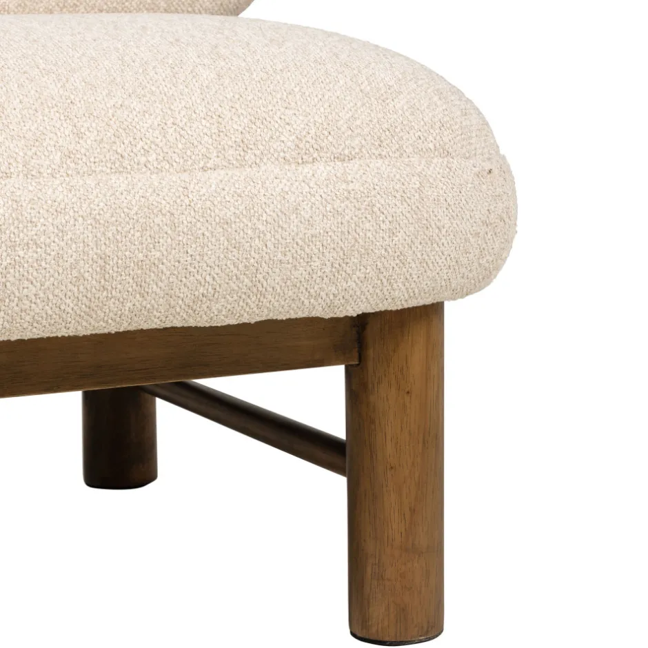 Outlet Drawer NUBO Fauteuil en tissu bouclette et bois