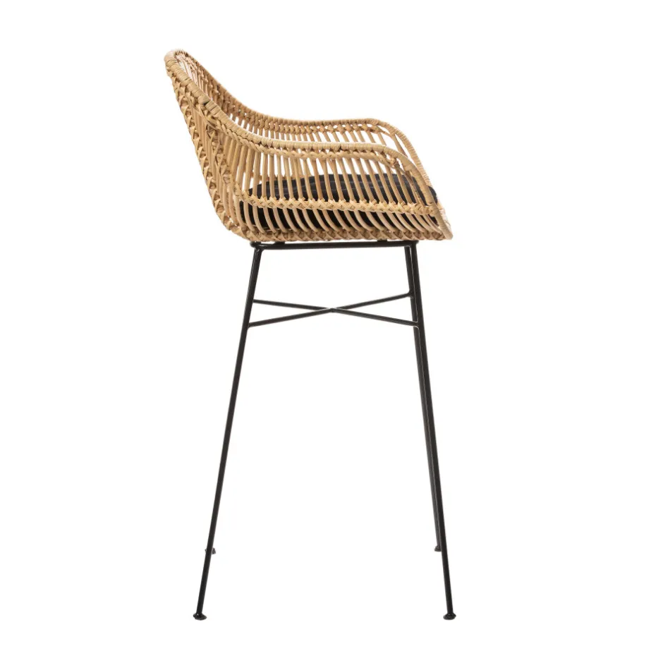 Online Drawer NUNUHAI Lot de 2 tabourets de bar en rotin H68cm