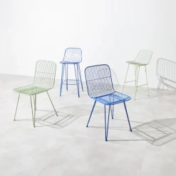 Clearance Pomax OMBRA Lot de 2 chaises design en métal