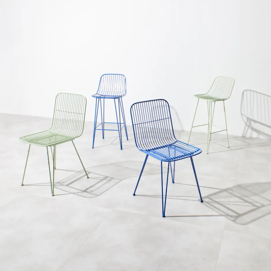 Clearance Pomax OMBRA Lot de 2 chaises design en métal