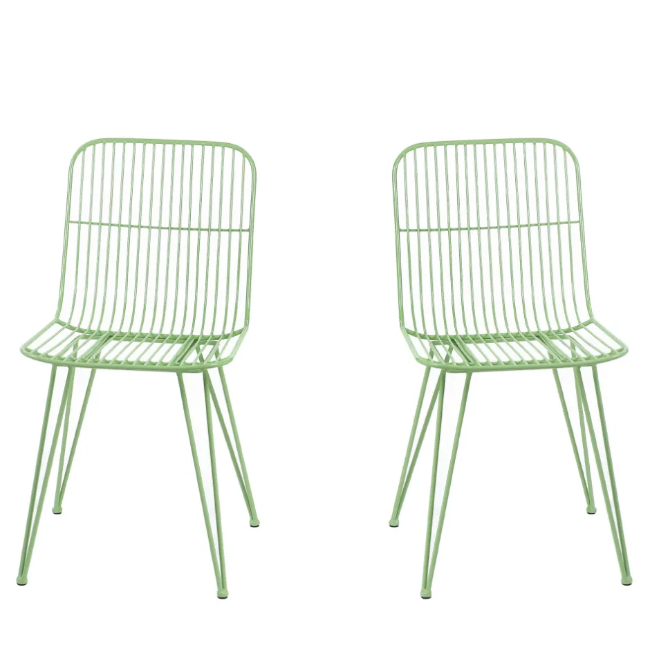 Clearance Pomax OMBRA Lot de 2 chaises design en métal