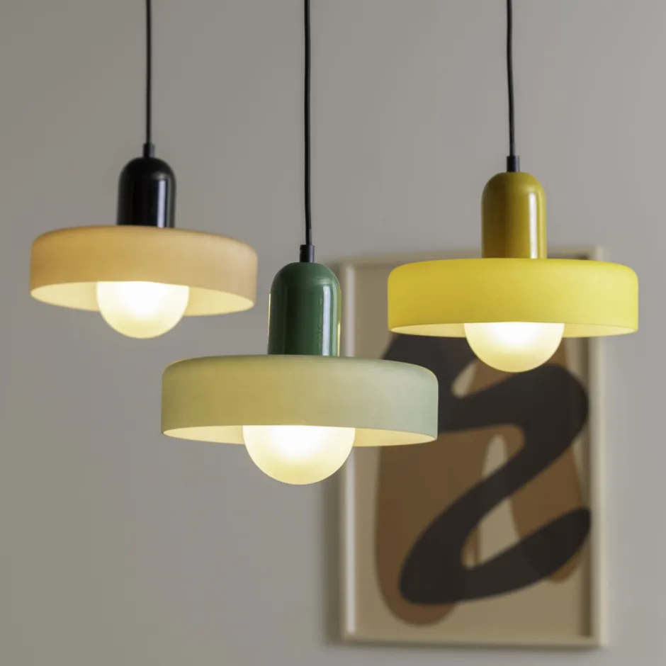 Online Leitmotiv OPACO GRATO Suspension en métal avec abat-jour cylindrique