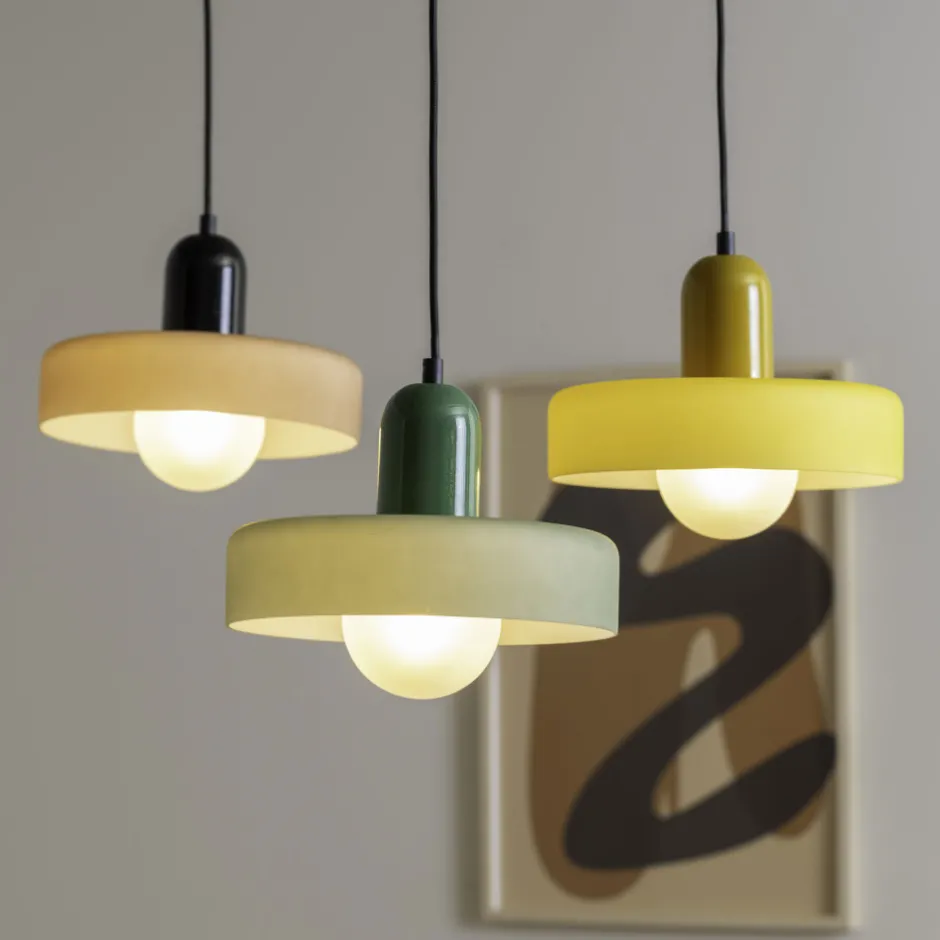 Online Leitmotiv OPACO GRATO Suspension en métal avec abat-jour cylindrique