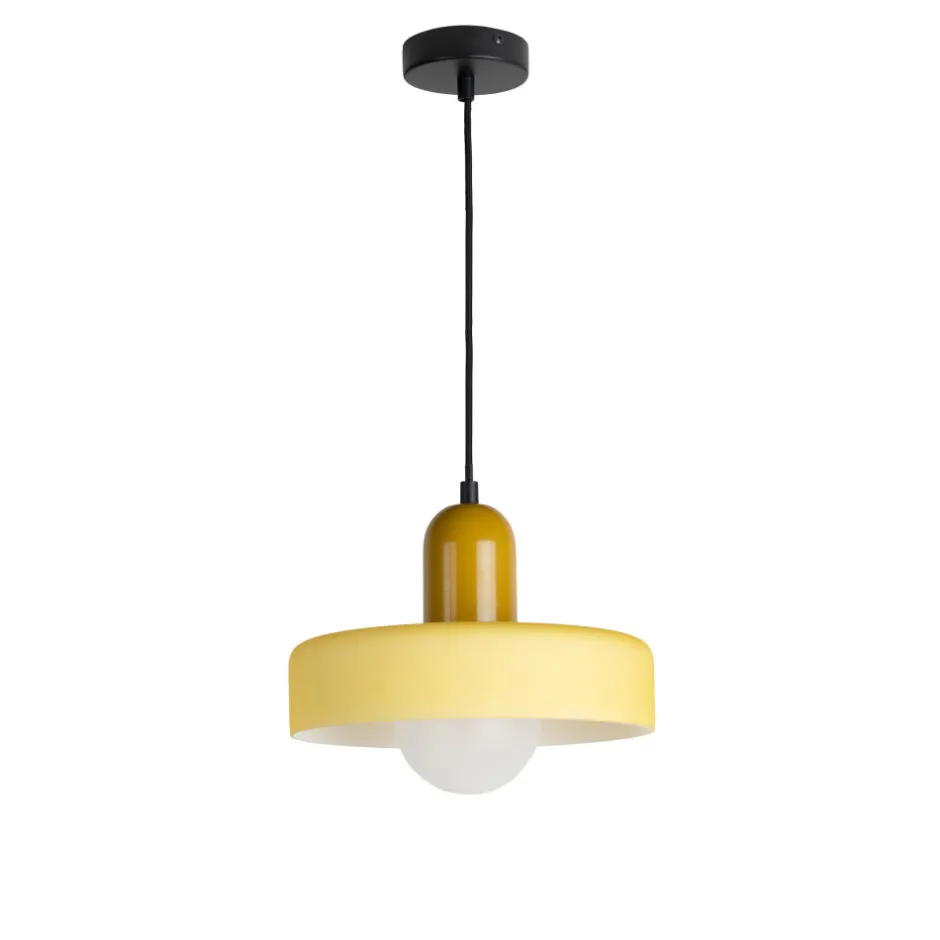 Online Leitmotiv OPACO GRATO Suspension en métal avec abat-jour cylindrique