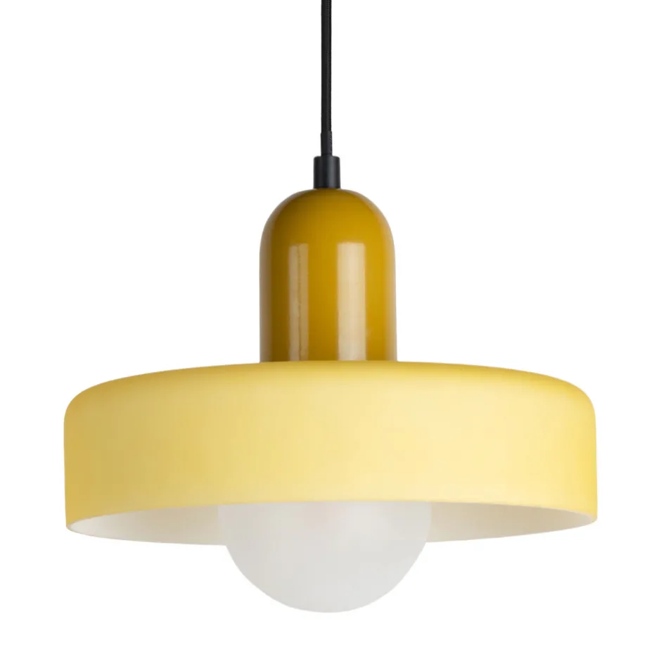 Online Leitmotiv OPACO GRATO Suspension en métal avec abat-jour cylindrique