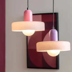 Online Leitmotiv OPACO GRATO Suspension en métal avec abat-jour cylindrique