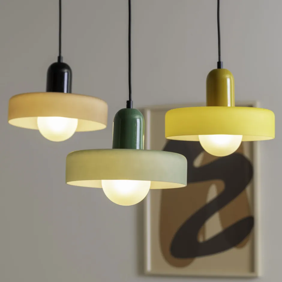 Online Leitmotiv OPACO GRATO Suspension en métal avec abat-jour cylindrique