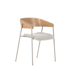 Sale Drawer OPNA Lot de 2 fauteuils de table en tissu, bois et métal