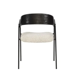 Drawer OPNA Lot de 2 fauteuils de table en tissu, bois et métal