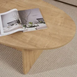 Clearance Drawer ORIS Table basse organique en bois 120x65cm