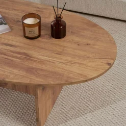 Clearance Drawer ORIS Table basse organique en bois 120x65cm