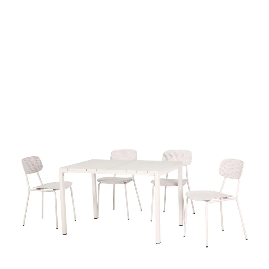 New Drawer ORKA Ensemble table et chaises de jardin 4 personnes en métal