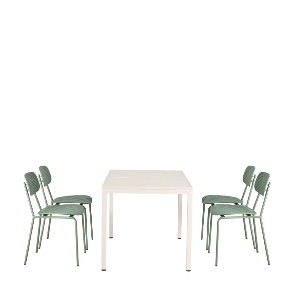New Drawer ORKA Ensemble table et chaises de jardin 4 personnes en métal