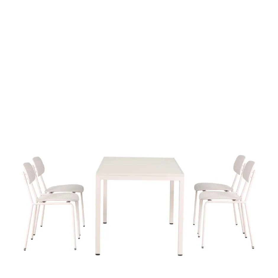 New Drawer ORKA Ensemble table et chaises de jardin 4 personnes en métal