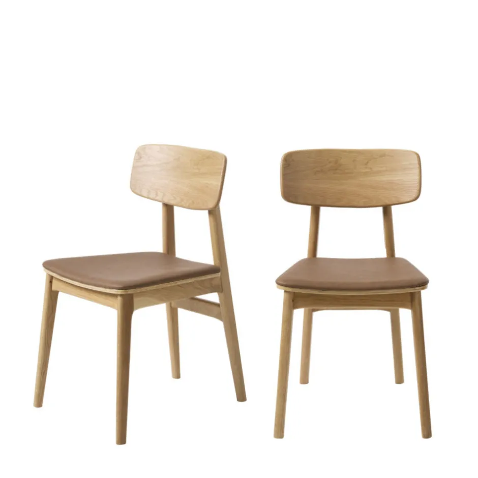 Best No name ORR Lot de 2 chaises en bois et simili