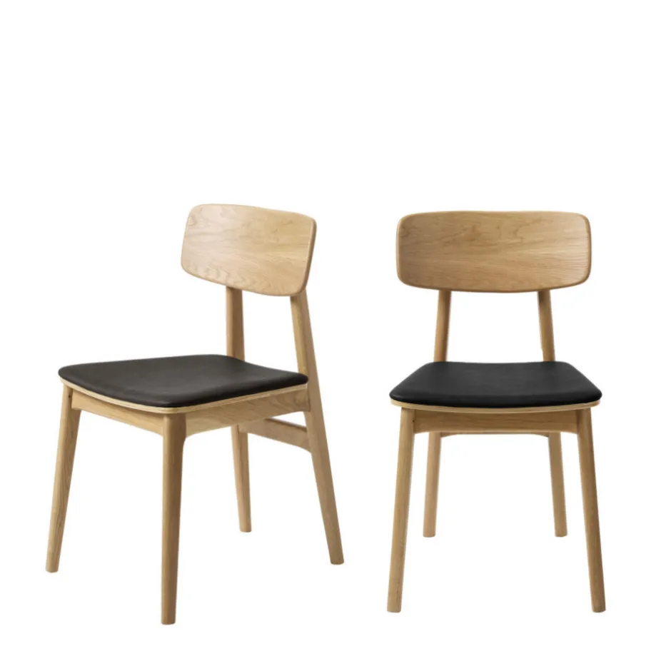 Best No name ORR Lot de 2 chaises en bois et simili
