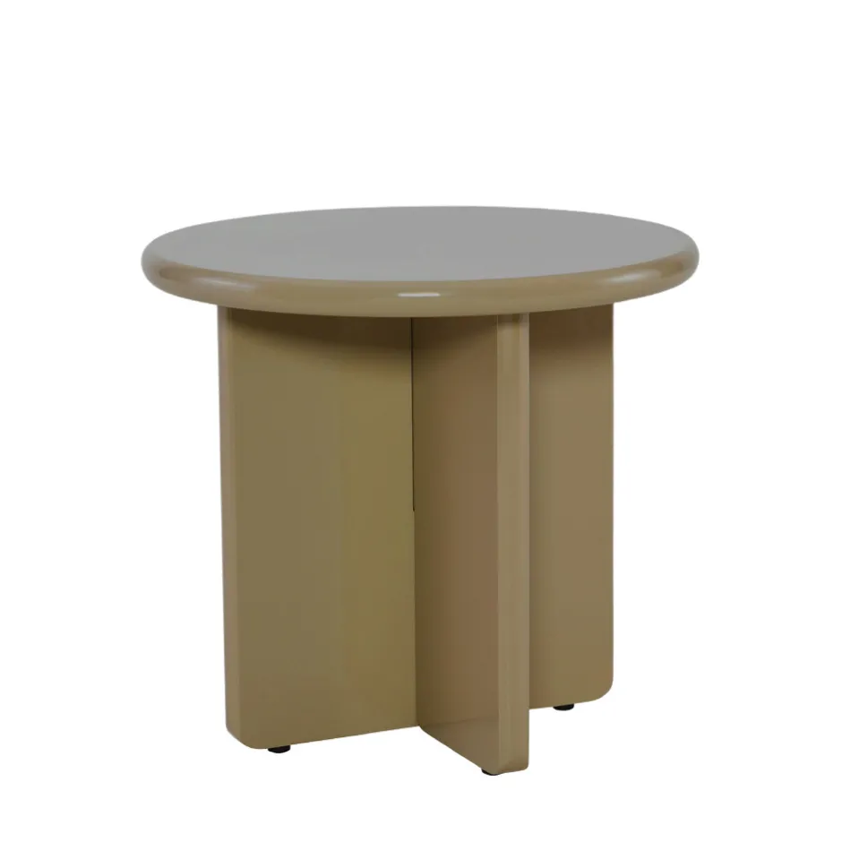 Discount Drawer PALOMA Table d'appoint ronde en bois laqué ø50cm