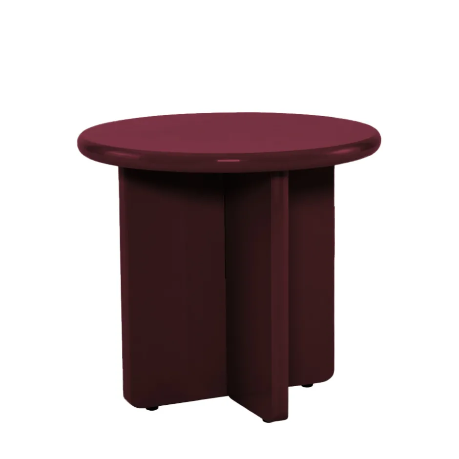 Discount Drawer PALOMA Table d'appoint ronde en bois laqué ø50cm