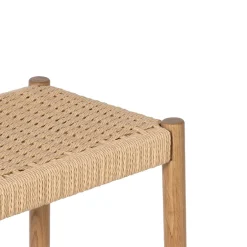 Outlet Drawer PAOLO Tabouret de bar en corde tressée et bois H65cm