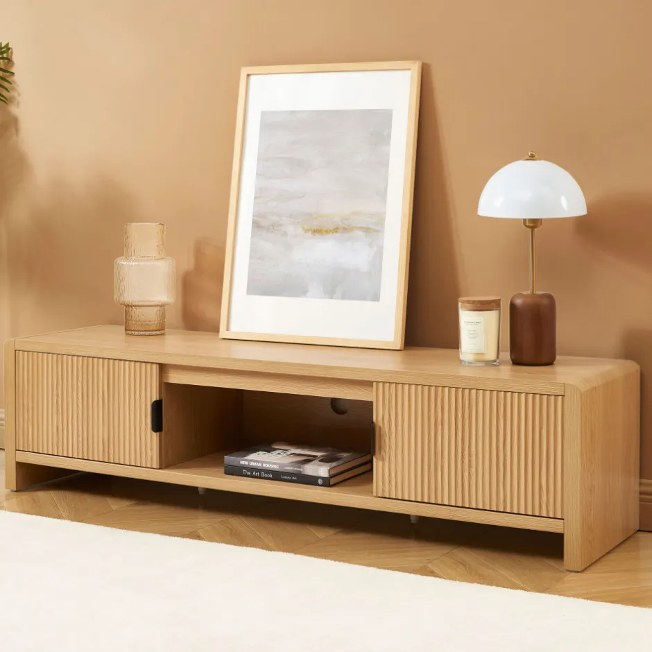 Discount No name PAULA Meuble TV 2 portes en bois L160cm
