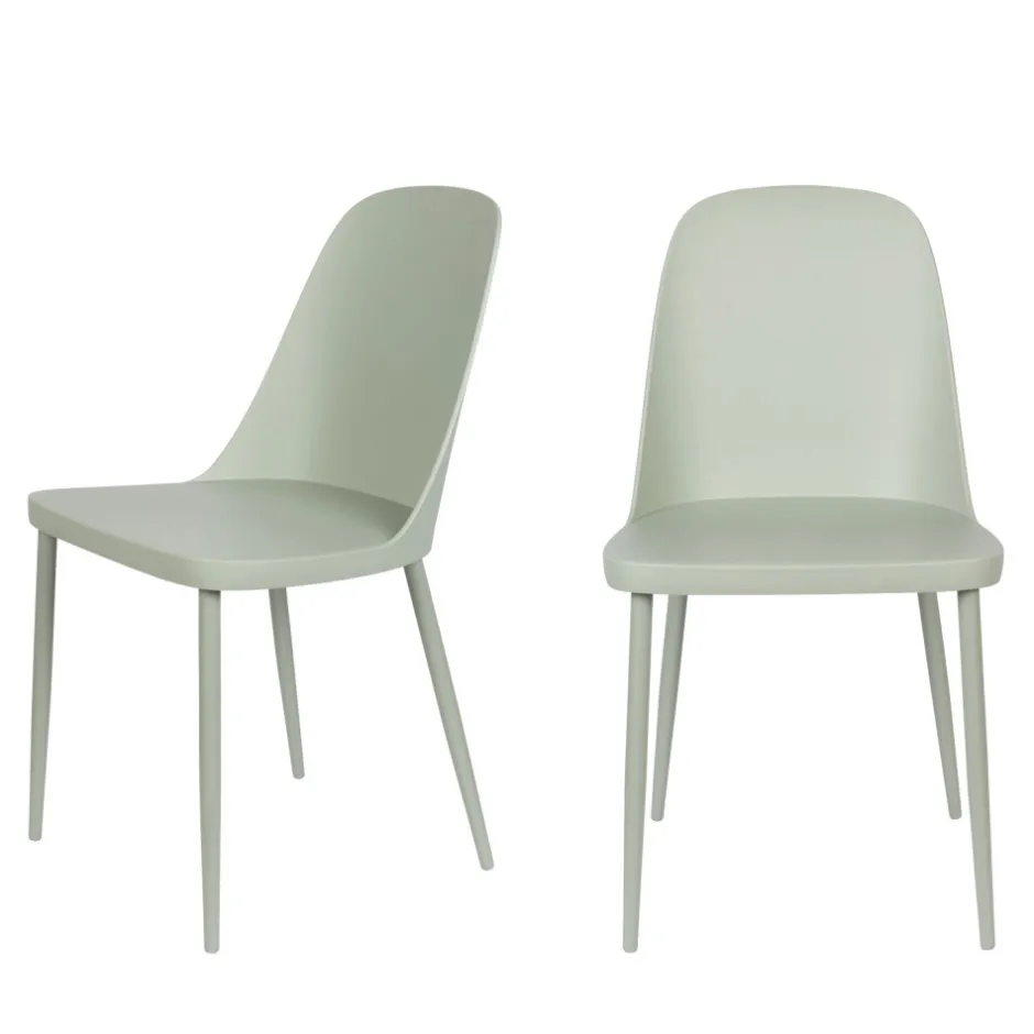 Hot No name PIP Lot de 2 chaises en résine et métal