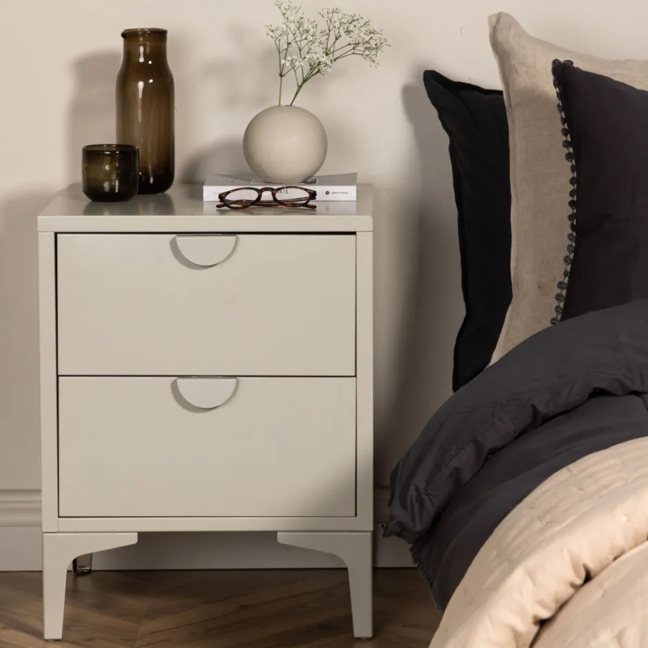 Outlet Venture Home PIRING Table de chevet 2 tiroirs en métal
