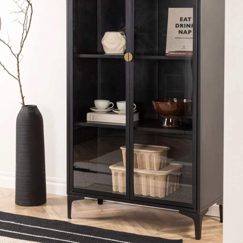 Best Venture Home PIRING Vaisselier 2 portes en verre et métal H190cm