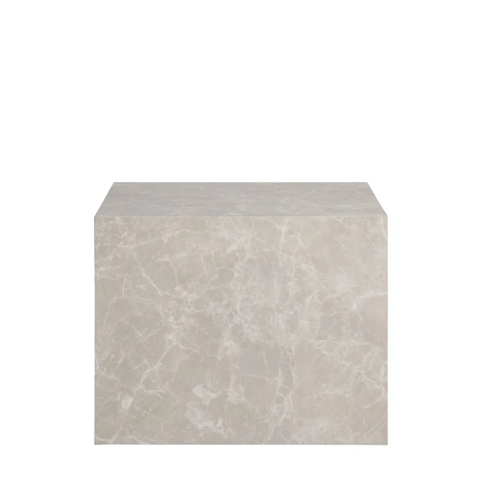 Best House Nordic PRAGUE Lot de 2 tables basses carrées effet marbre 50x50cm
