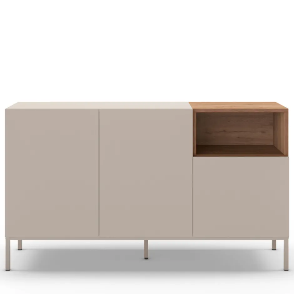Sale Drawer QUENOR Buffet 3 portes en bois et métal L140cm