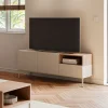 Best Drawer QUENOR Meuble TV 2 portes 1 tiroir en bois et métal L140cm