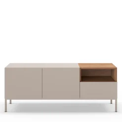 Best Drawer QUENOR Meuble TV 2 portes 1 tiroir en bois et métal L140cm