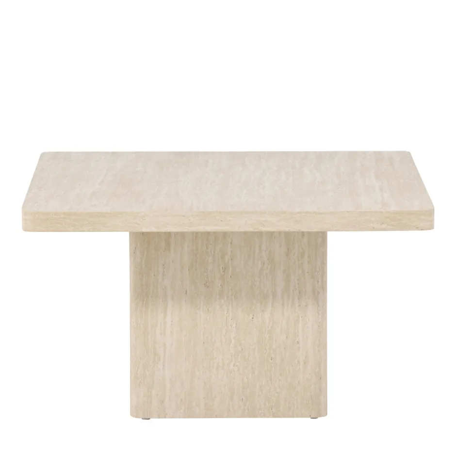 Hot Venture Home QVART Table basse carrée effet travertin 80x80cm
